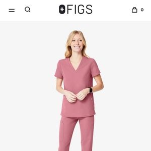 NWT Figs Mauve Casma Three Pocket scrub top
